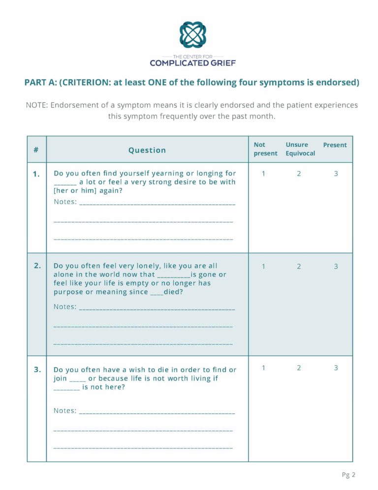 Complicated Grief Questionnaire